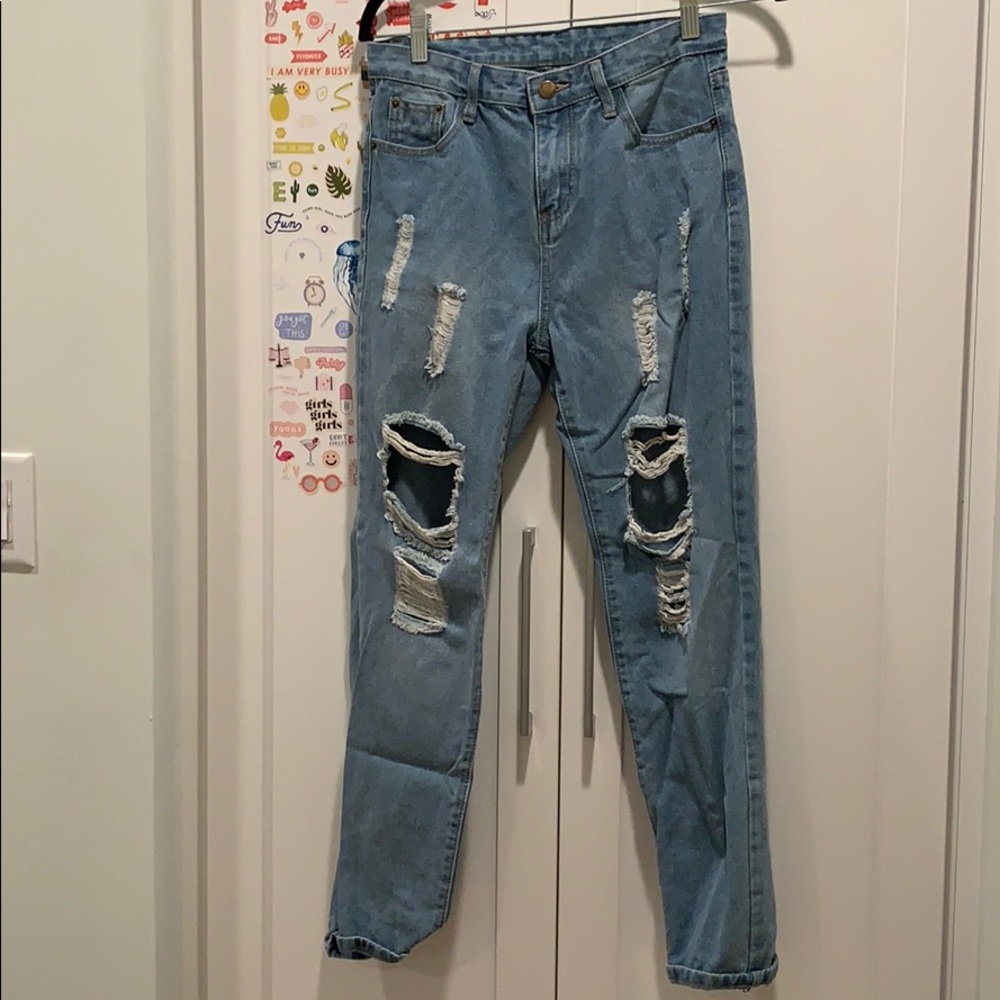 ripped mom jeans